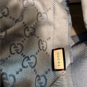Gucci Blue Monogram Scarf